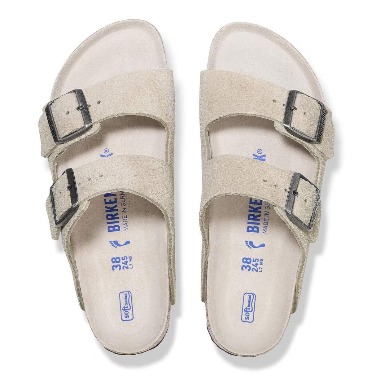BIRKENSTOCK Women's Arizona Soft Footbed Sandals Oyster Tonal Women's Sandals Birkenstock