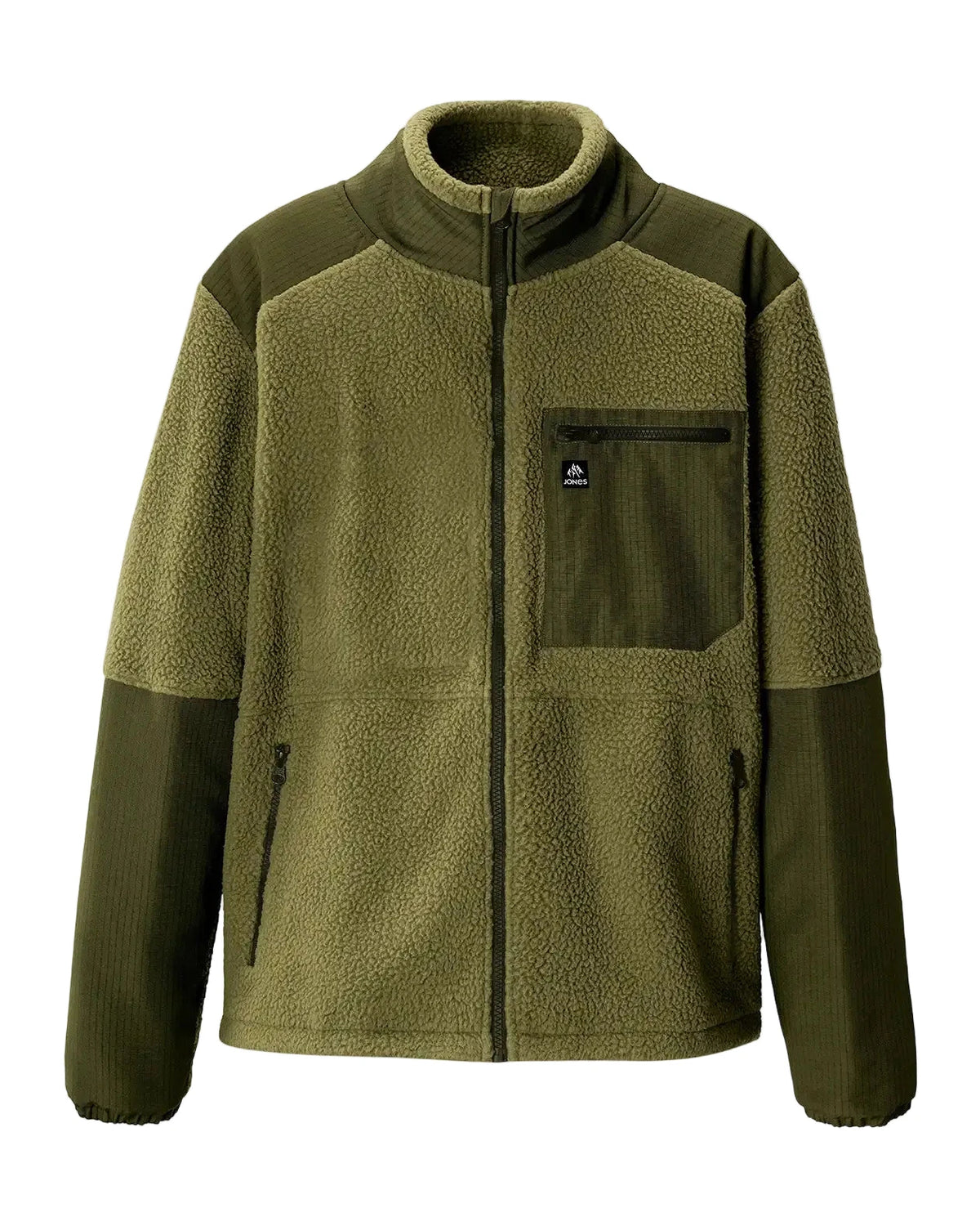 JONES Base Camp Fleece Jacket Moss Green Men's Street Jackets Jones Snowboards