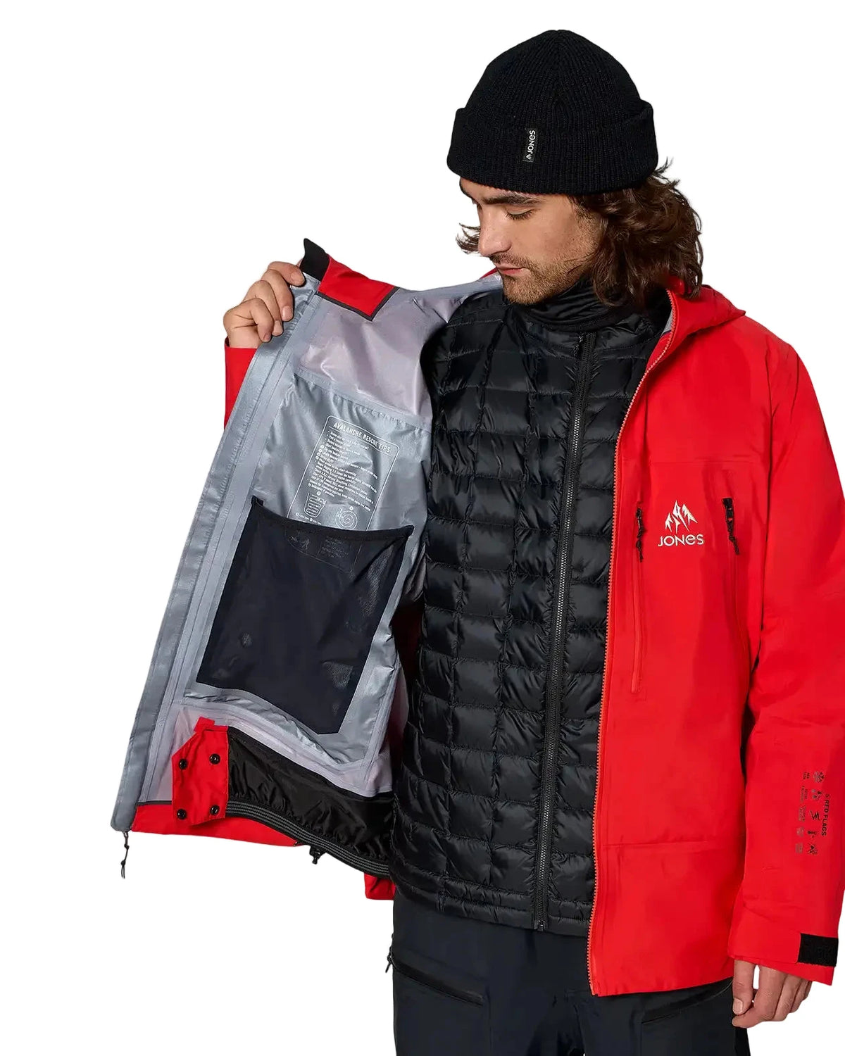 JONES Higher GORE-TEX 3L Snow Jacket Lava Red 2027 Men's Snow Jackets Jones Snowboards