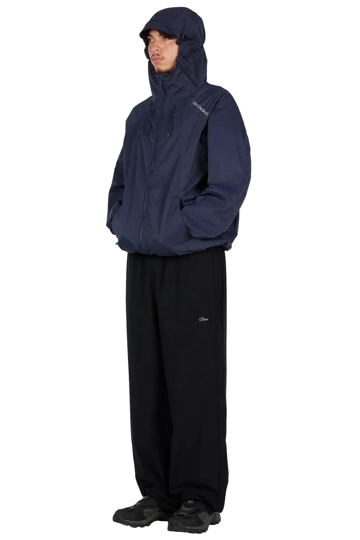 DIME Crinkled Tech Windbreaker Jacket Dark Navy Men's Street Jackets Dime MTL