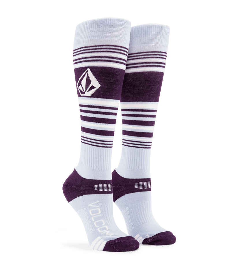 VOLCOM Women's Tundra Tech Snow Socks Lilac Ash Women's Snowboard Socks Volcom