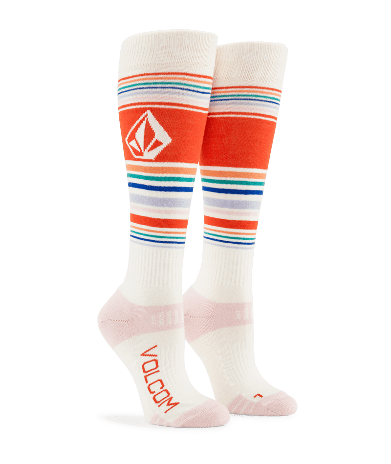 VOLCOM Women's Tundra Tech Snow Socks White Women's Snowboard Socks Volcom