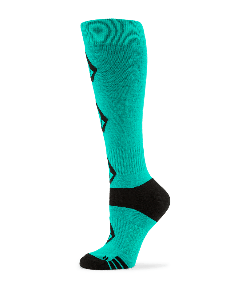 VOLCOM Women's Sherwood Snow Socks Vibrant Green Women's Snowboard Socks Volcom