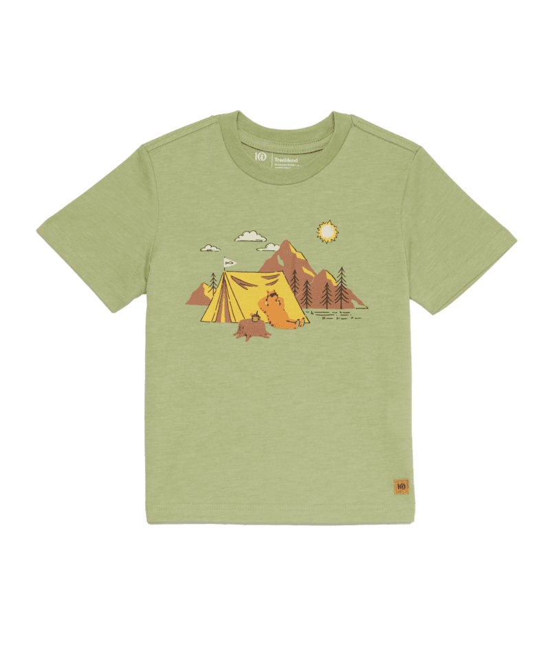 TENTREE Toddler Camping T-Shirt Light Sage Heather/Mimosa Toddler Short Sleeve T-Shirts Tentree 