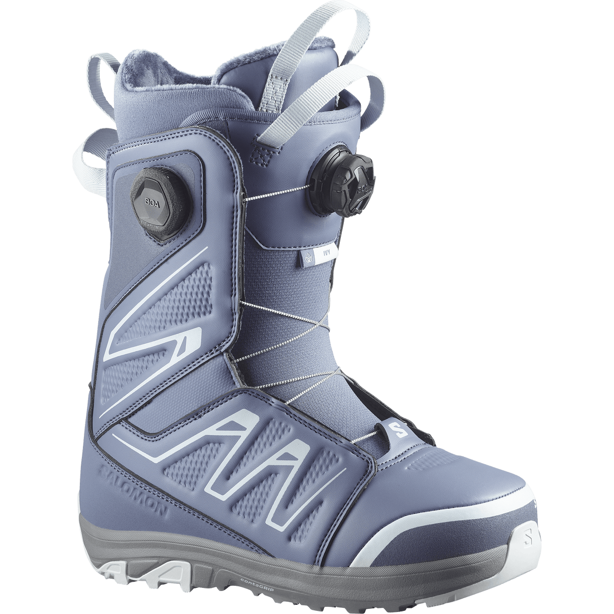 SALOMON Women's Ivy BOA SJ Snowboard Boots Grisaille/Ballad Blue/Steel Gray 2027 Women's Snowboard Boots Salomon