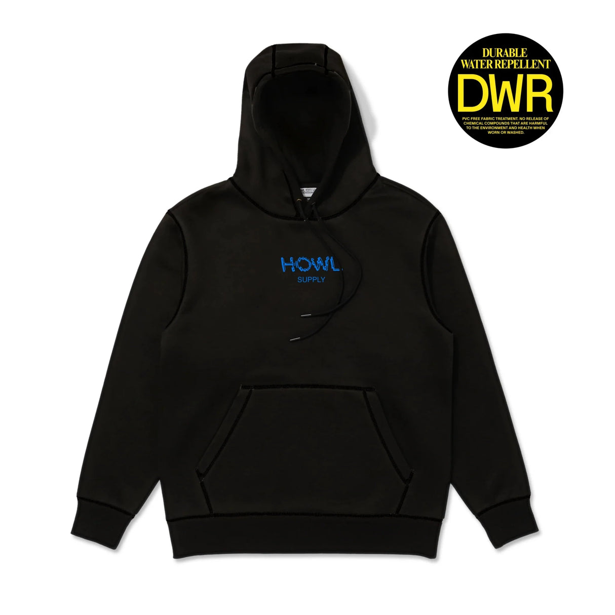 HOWL DWR Logo Pullover Hoodie Black Men's Pullover Hoodies Howl