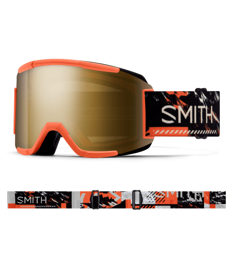 SMITH Squad Cinder Chop Up - ChromaPop Sun Black Gold Mirror + Clear Snow Goggle Snow Goggles Smith