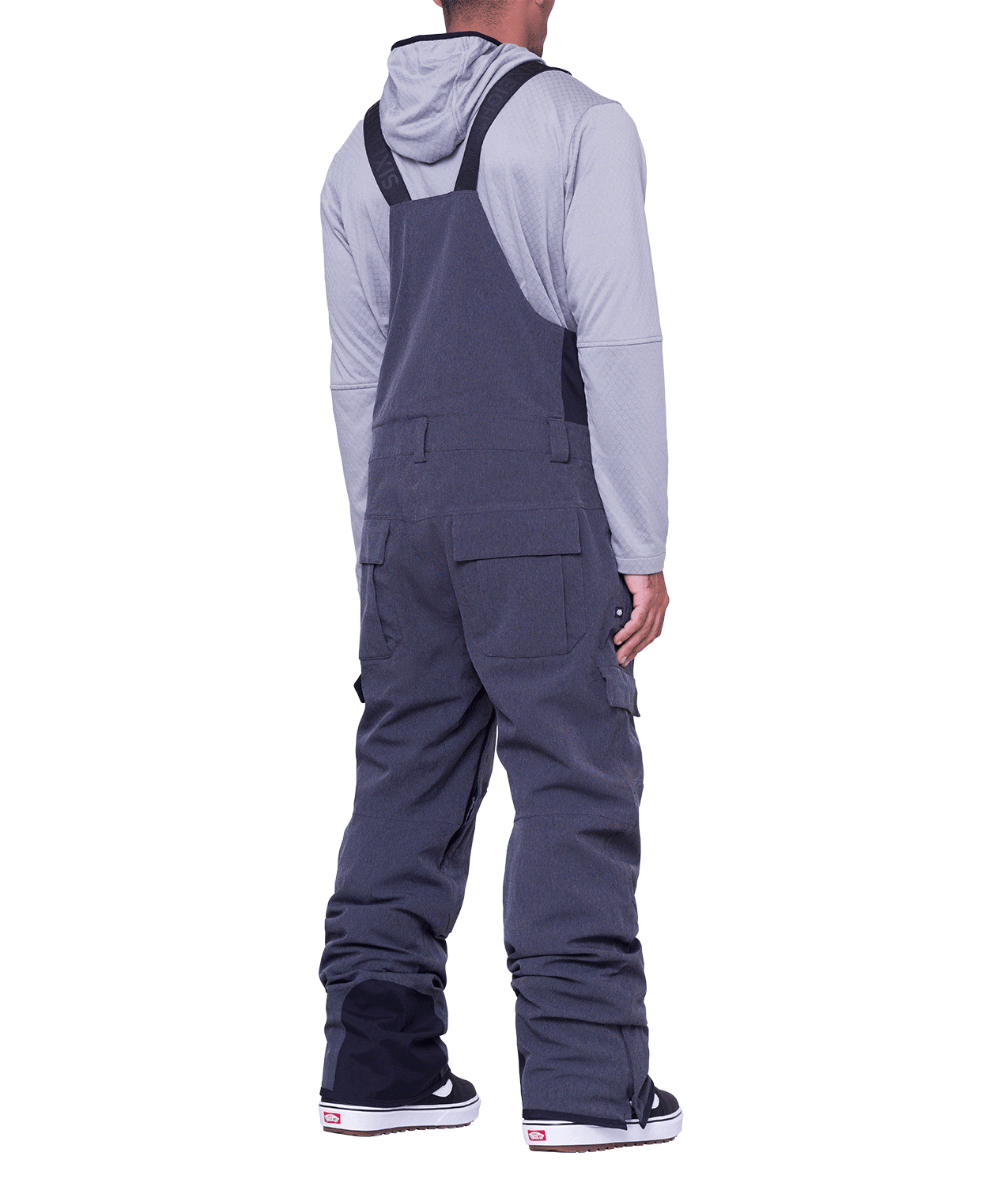 686 Hot Lap Insulated Bib Snowboard Pants Black Denim 2024 Men's Snow Bib Pants 686 