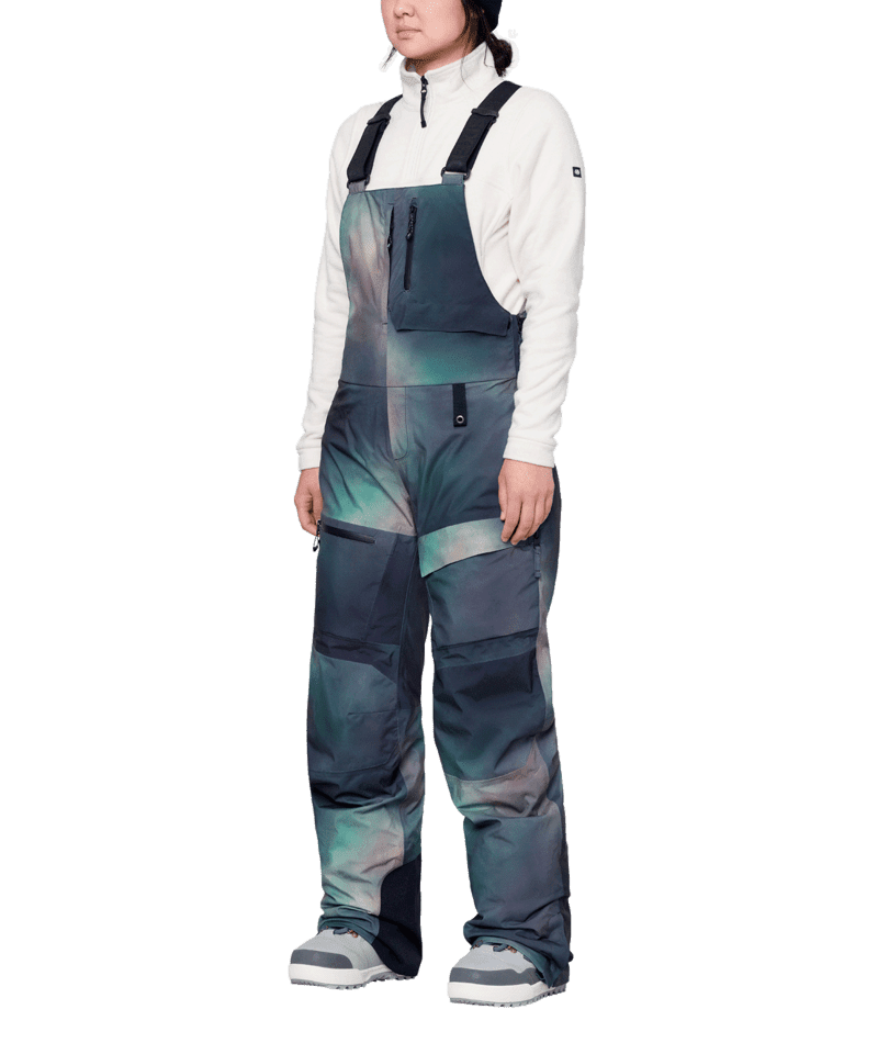 686 Women's Geode Thermagraph Bib Snowboard Pants Spearmint Spray 2024 Women's Snow Bib Pants 686