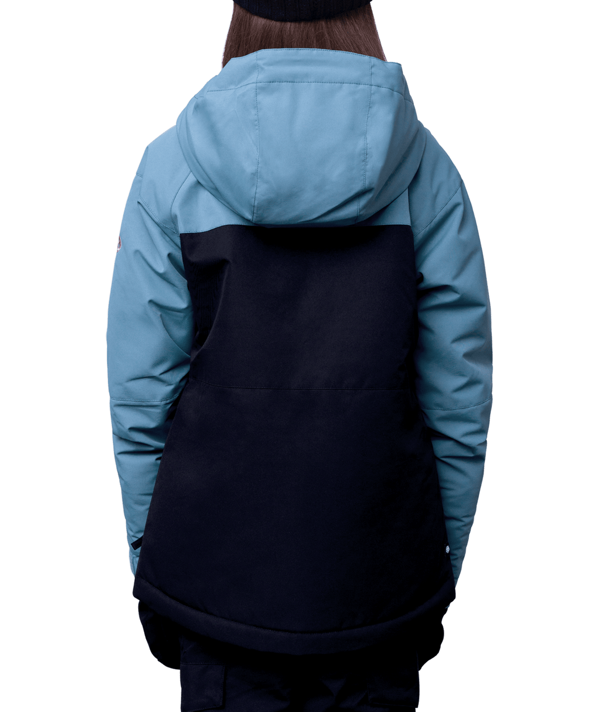 686 Girl's Athena Insulated Snowbard Jacket Steel Blue Colourblock 2024 Youth Snow Jackets 686
