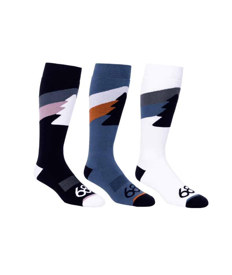 686 Tree Life Snow Socks 3-Pack Assorted Men's Snowboard Socks 686 