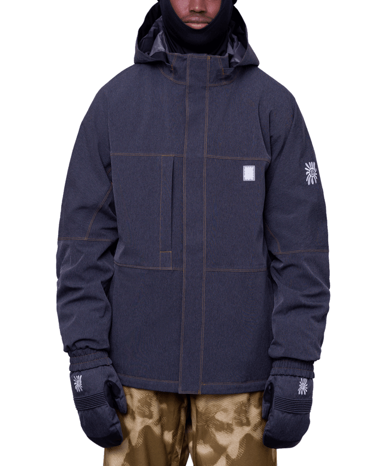 686 Dojo Snowboard Jacket Black Denim 2024 Men's Snow Jackets 686 