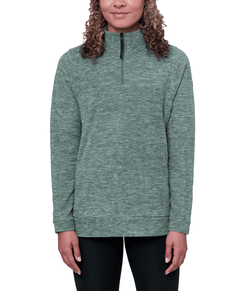 686 Women's Quarter Zip Fleece Cypress Green Women's Sweaters 686 