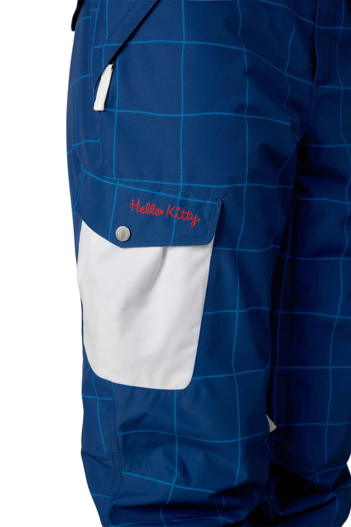 686 Women's Aura Insulated Cargo Snow Pants Hello Kitty Blue Grid Colorblock 2026 Women's Snow Pants 686