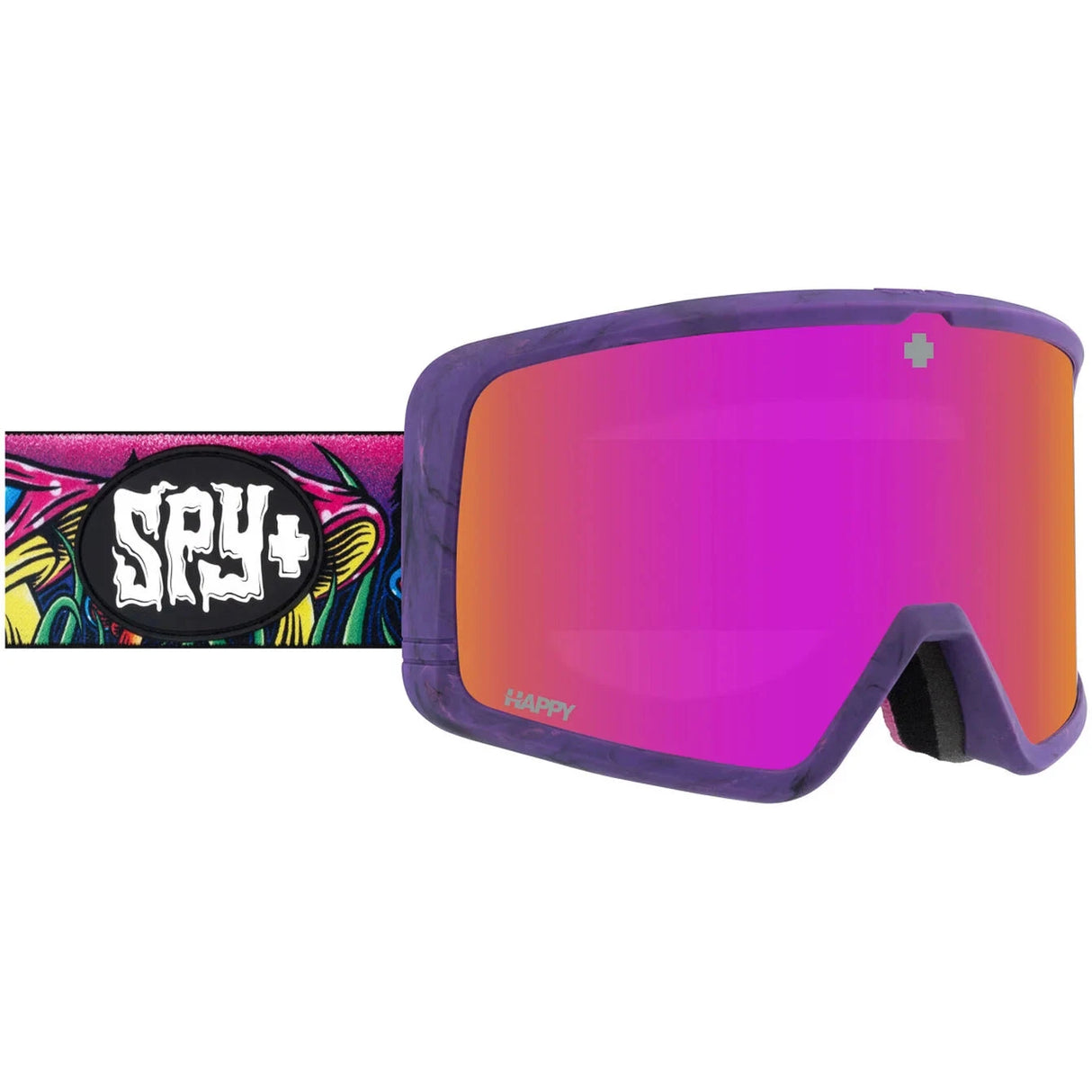 SPY Megalith Trippy Threads - Happy ML Rose with Pink Mirror + Happy LL Yellow Snow Goggle Snow Goggles Spy