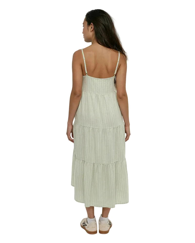 TENTREE Women's Hopewell Dress Light Moss/Double Stripe Women's Dresses Tentree