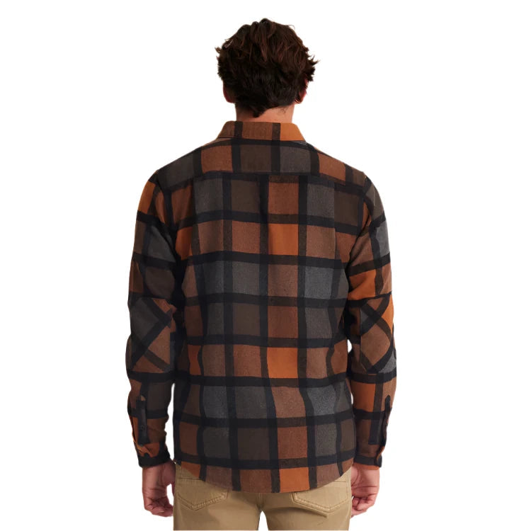 ROARK Nordsman Flannel Pecan Men's Long Sleeve Button Up Shirts Roark Revival