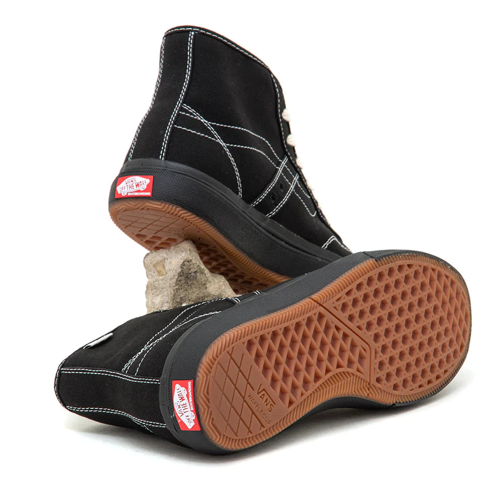 VANS Women's Crockett High Decon Shoes Black/Black/White Women's Skate Shoes Vans