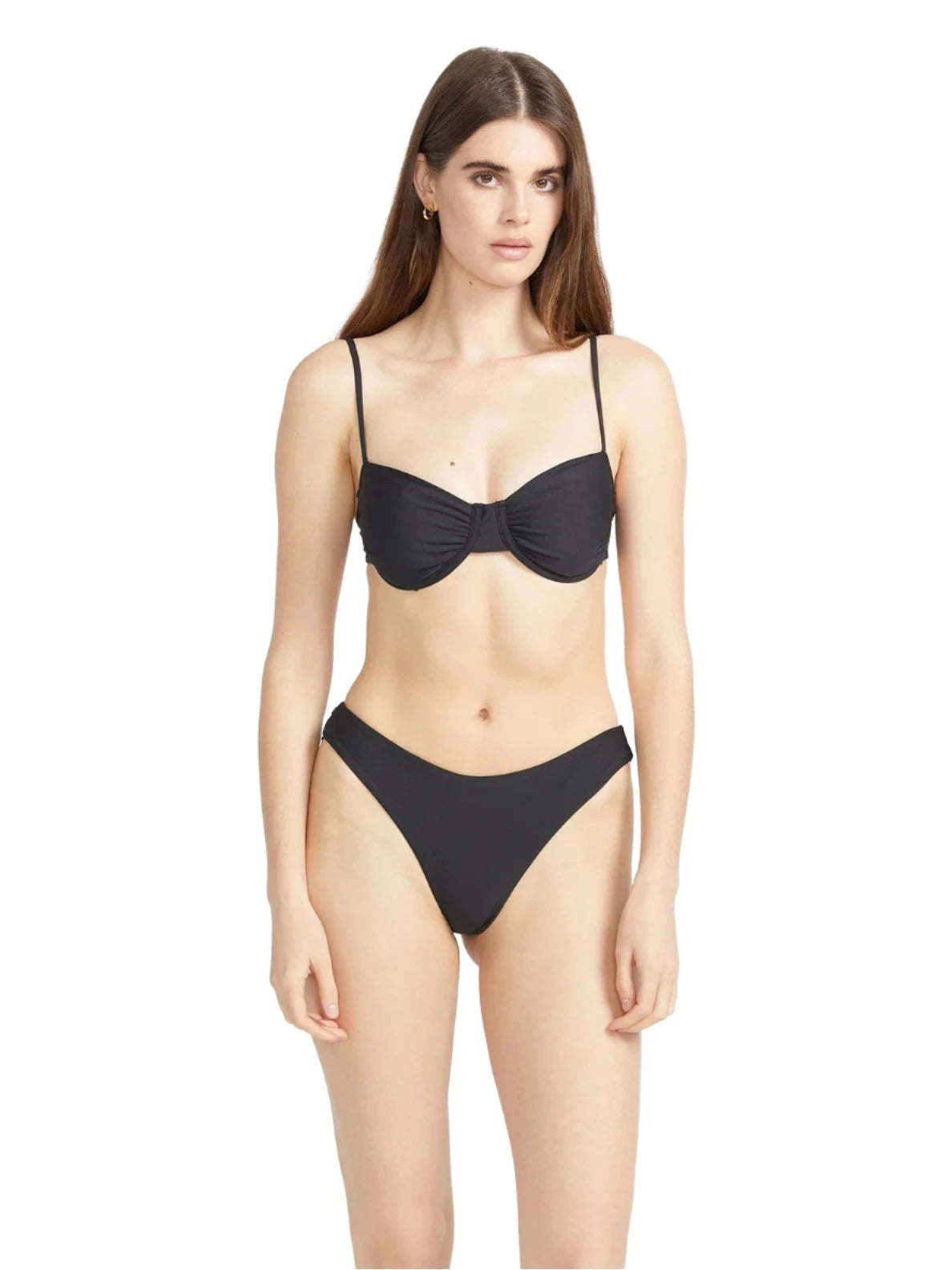 VOLCOM Women's Simply Seamless U-Wire Bikini Top Black Women's Bikini Tops Volcom