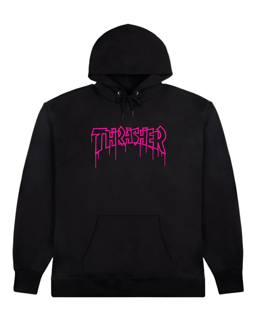 THRASHER One-Liner Pullover Hoodie Black Men's Pullover Hoodies Thrasher