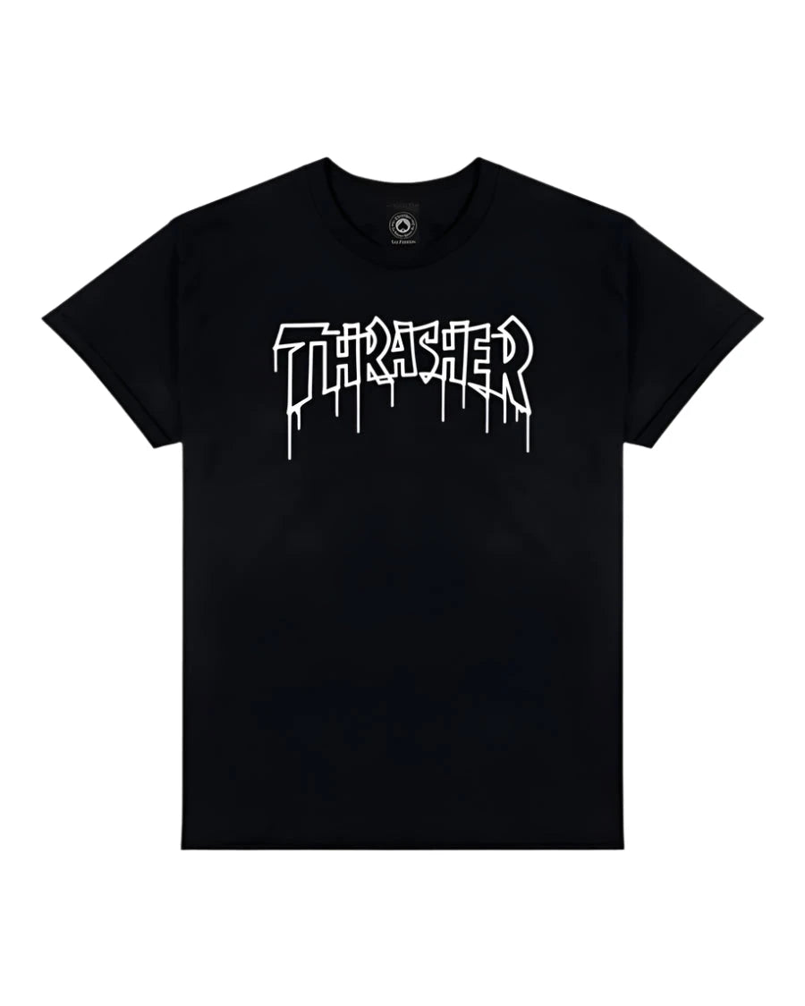 THRASHER One-Liner T-Shirt Black Men's Short Sleeve T-Shirts Thrasher