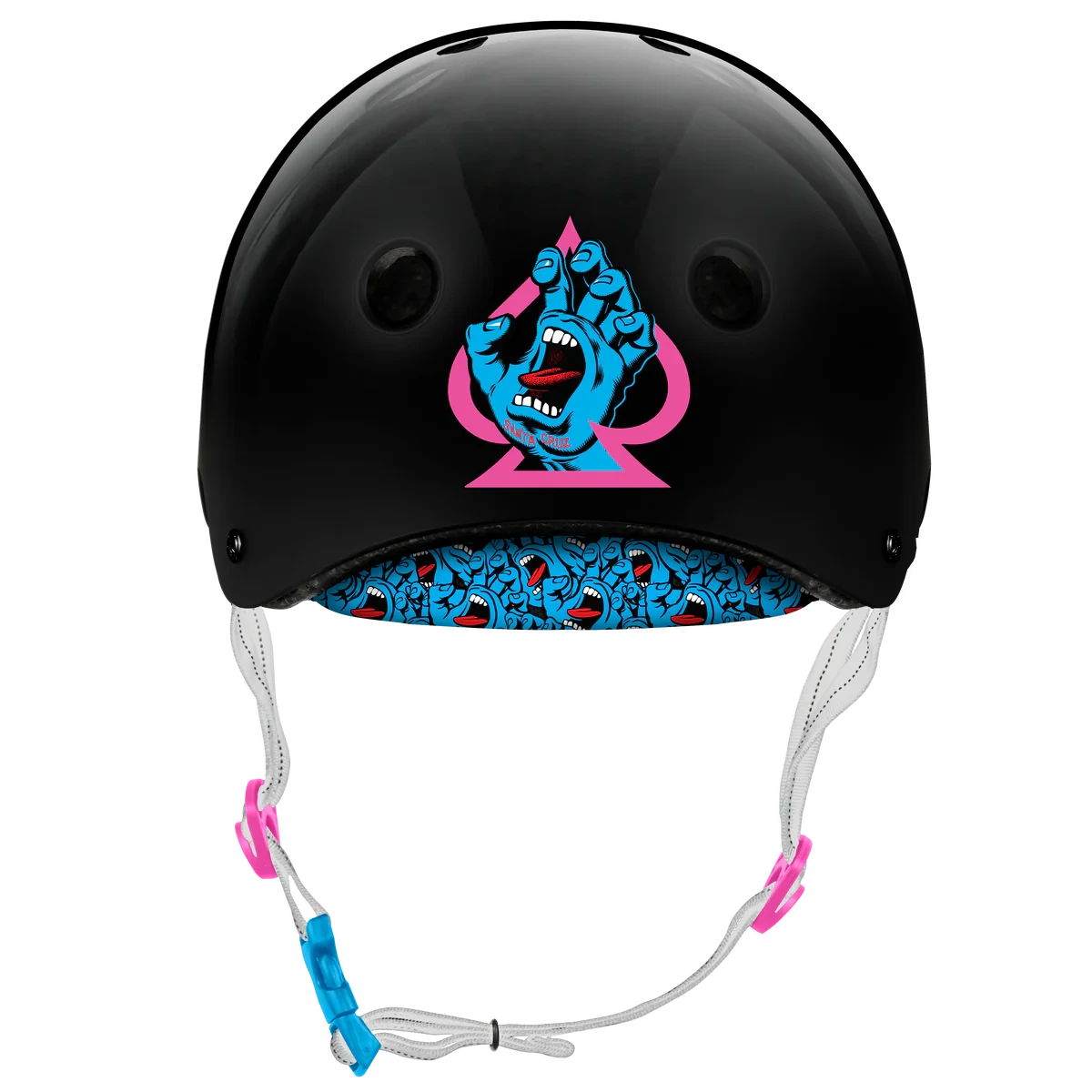 PRO-TEC Low Pro Helmet Santa Cruz Gloss Black Skateboard Helmets Pro-tec