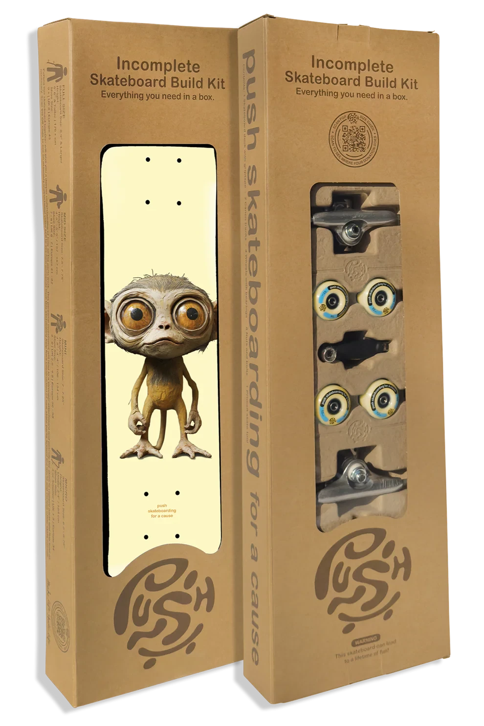 PUSH Lil Chimp 7.25 Skateboard Incomplete Skateboard Completes Push