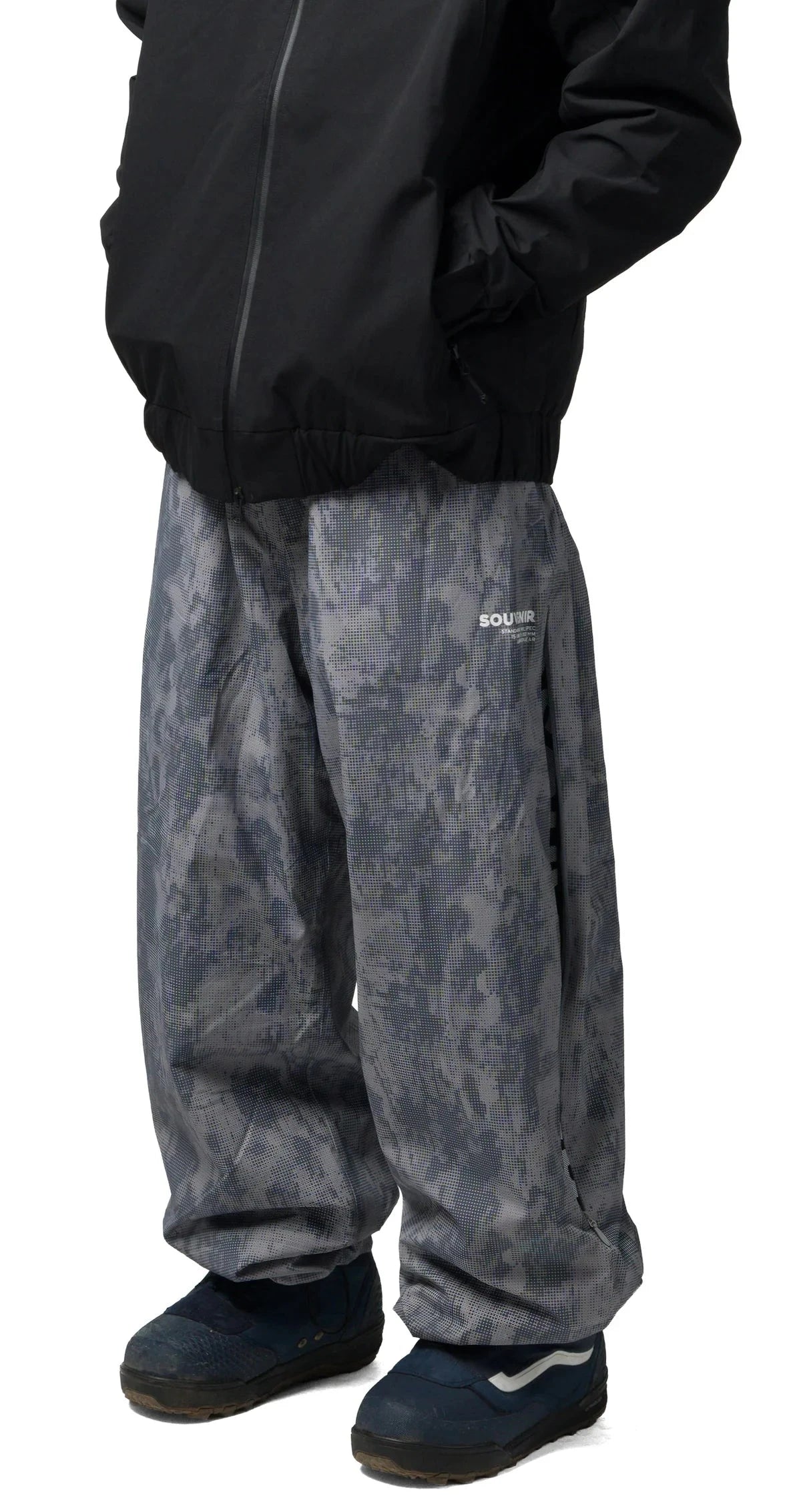 SOUVENIR Parachute Snow Pants Cool Grey Blotch Print 2027 Men's Snow Pants Souvenir