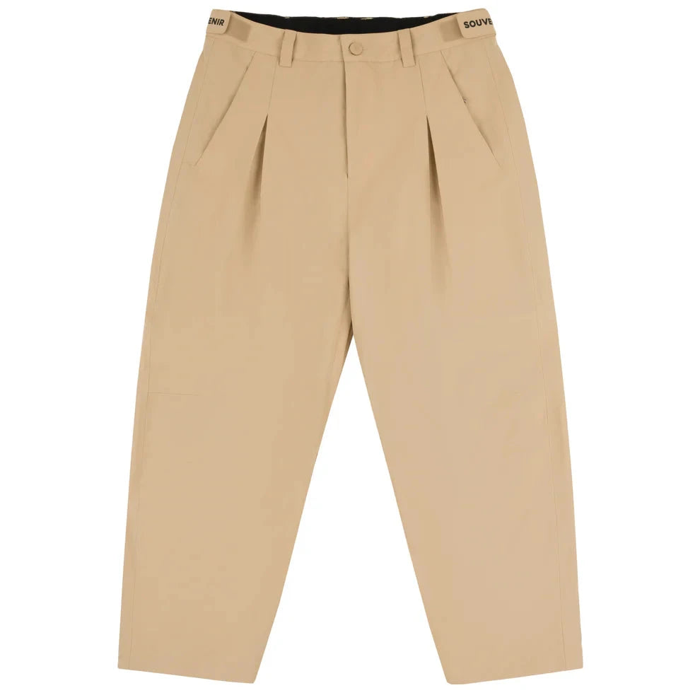 SOUVENIR Pleated Chino Snow Pants British Khaki 2026 Men's Snow Pants Souvenir