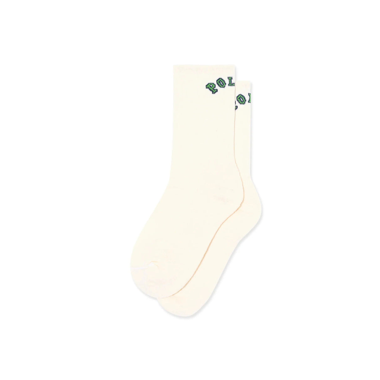 POLAR College Logo Rib Socks Cloud White Men's Socks Polar