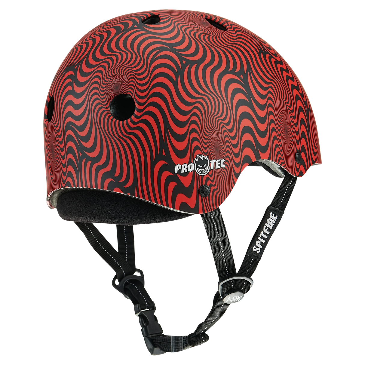 PRO-TEC Low Pro Helmet Spitfire Red Swirl Skateboard Helmets Pro-tec