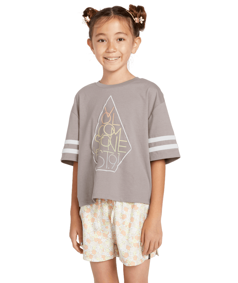 VOLCOM Girl's Truly Stoked T-Shirt Daze Grey Girl's T-Shirts Volcom