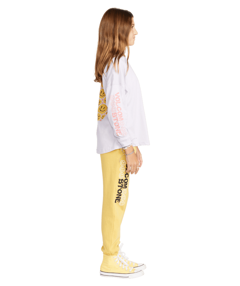 VOLCOM Girl's Werkin Doubles Long Sleeve T-Shirt Light Purple Girl's Long Sleeve T-shirts Volcom