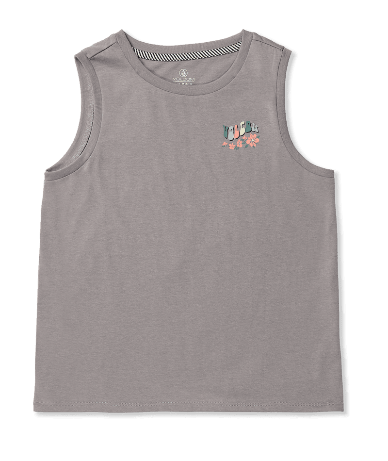 VOLCOM Girl's Flexin' Muscle Tank Top Daze Grey Girl's T-Shirts Volcom