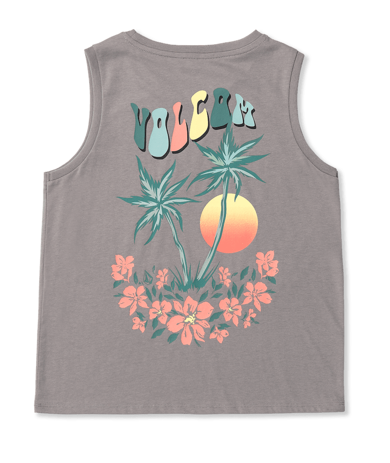 VOLCOM Girl's Flexin' Muscle Tank Top Daze Grey Girl's T-Shirts Volcom