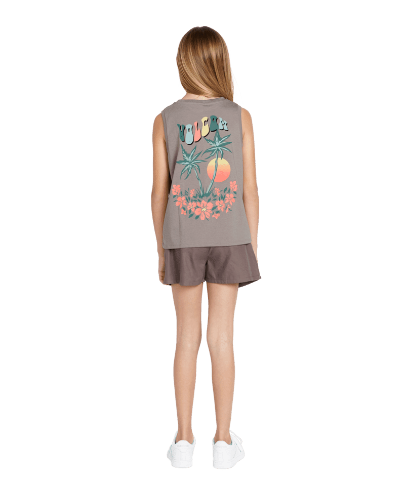 VOLCOM Girl's Flexin' Muscle Tank Top Daze Grey Girl's T-Shirts Volcom