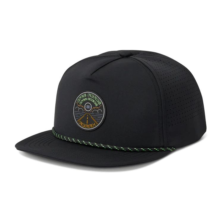 ROARK Hybro Strapback Hat Black/Open Roads Men's Hats Roark Revival
