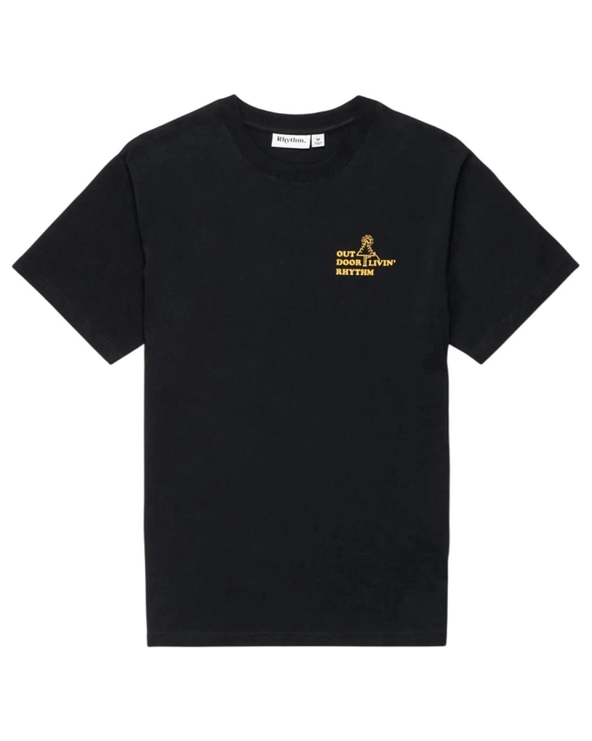RHYTHM Outdoor Livin T-Shirt Black Men's Short Sleeve T-Shirts Rhythm