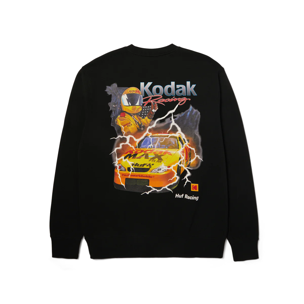 HUF X KODAK Ride The Lightning Crewneck Sweater Black Men's Crewnecks Huf