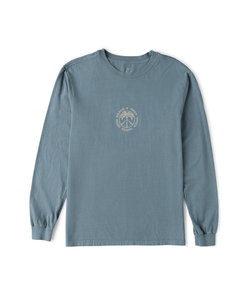 ROARK Peace Palm Long Sleeve T-Shirt Slate Men's Long Sleeve T-Shirts Roark Revival