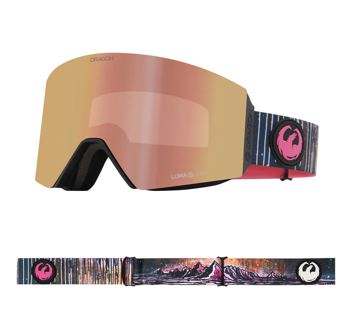 DRAGON RVX MAG OTG Bryan Iguchi - Lumalens Rose Gold Ion + Lumalens Midnight Snow Goggle Snow Goggles Dragon