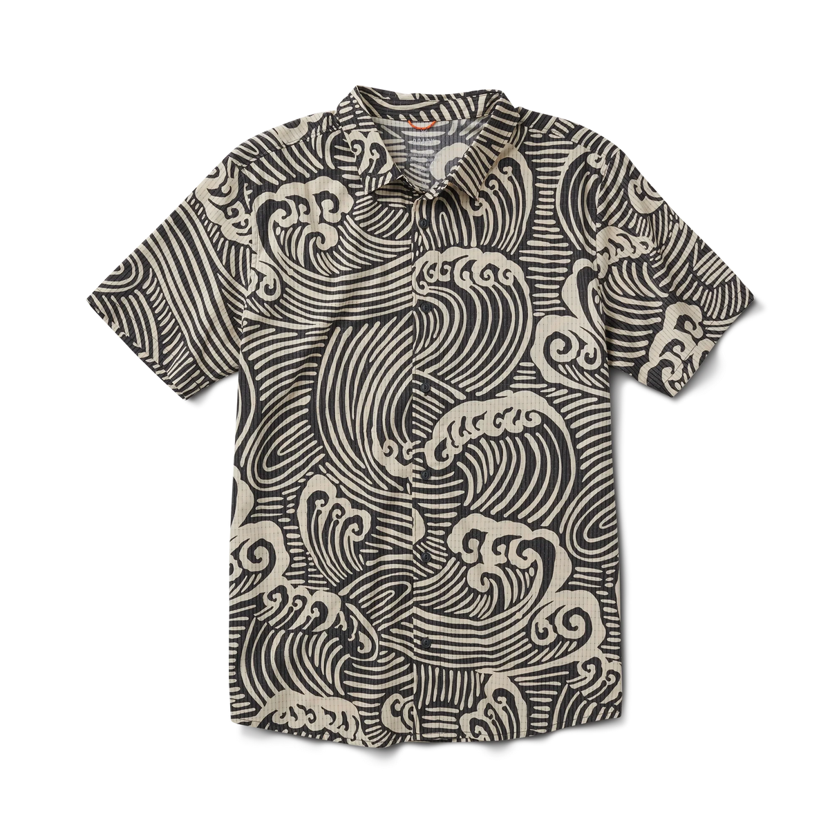 ROARK Bless Up Breathable Short Sleeve Button Up Black Wave Men's Short Sleeve Button Up Shirts Roark Revival