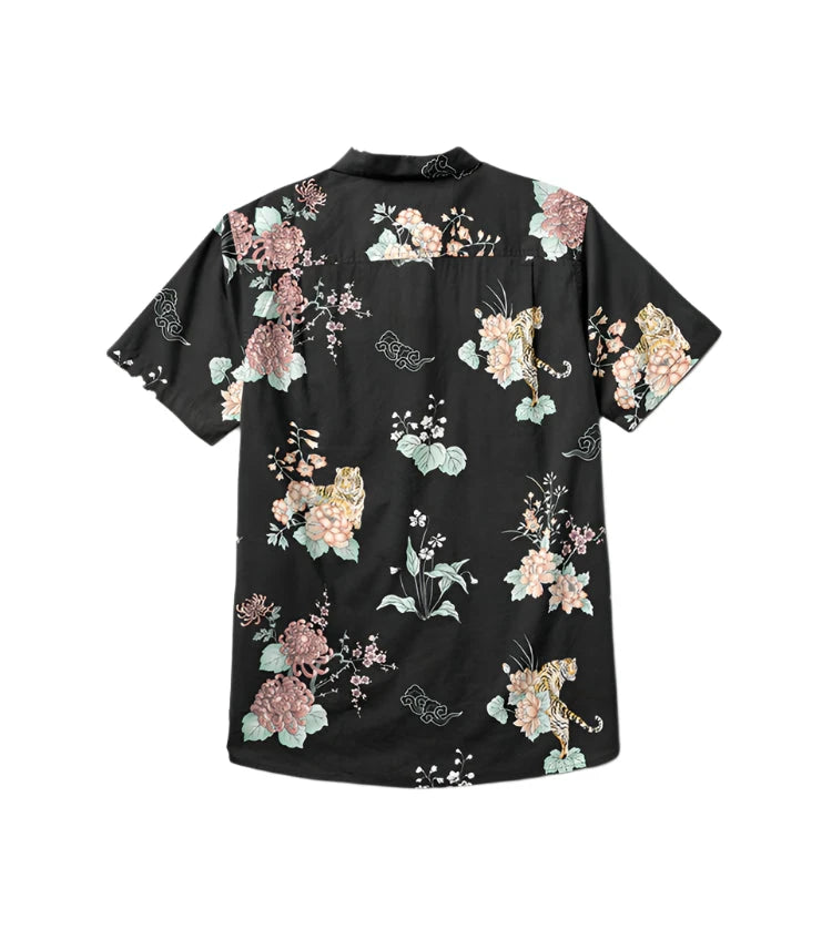 ROARK Tiger Lotus Short Sleeve Button Up Black Men's Short Sleeve Button Up Shirts Roark Revival