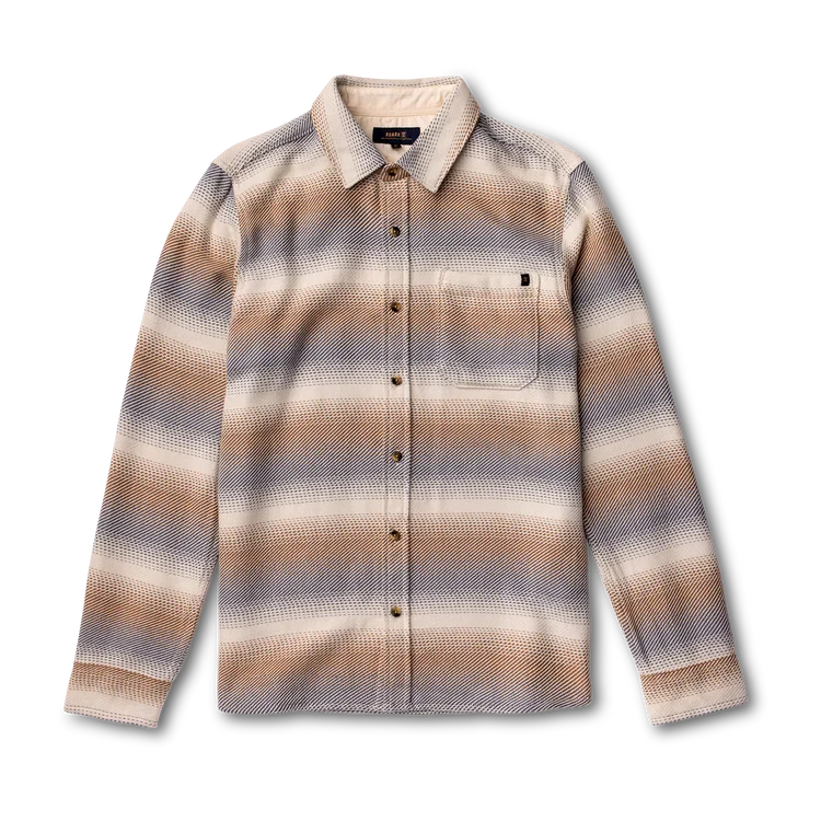 ROARK Crossroads Flannel Stripe Bone Men's Long Sleeve Button Up Shirts Roark Revival