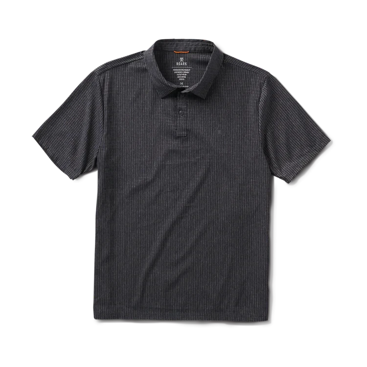 ROARK Bless Up Breathable Stretch Polo Shirt Black Men's Polos Roark Revival