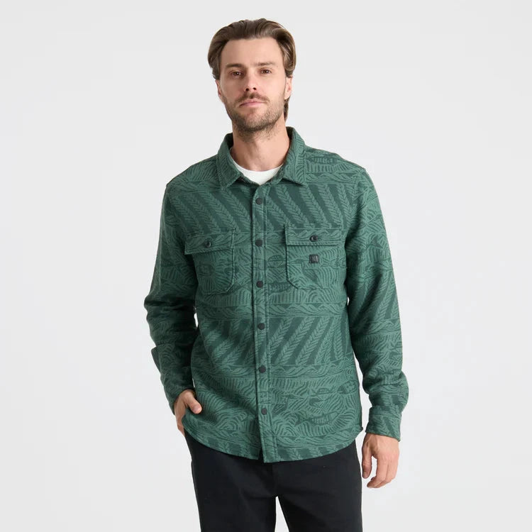 ROARK Nordsman Jacquard Long Sleeve Flannel Dark Forest Men's Long Sleeve Button Up Shirts Roark Revival