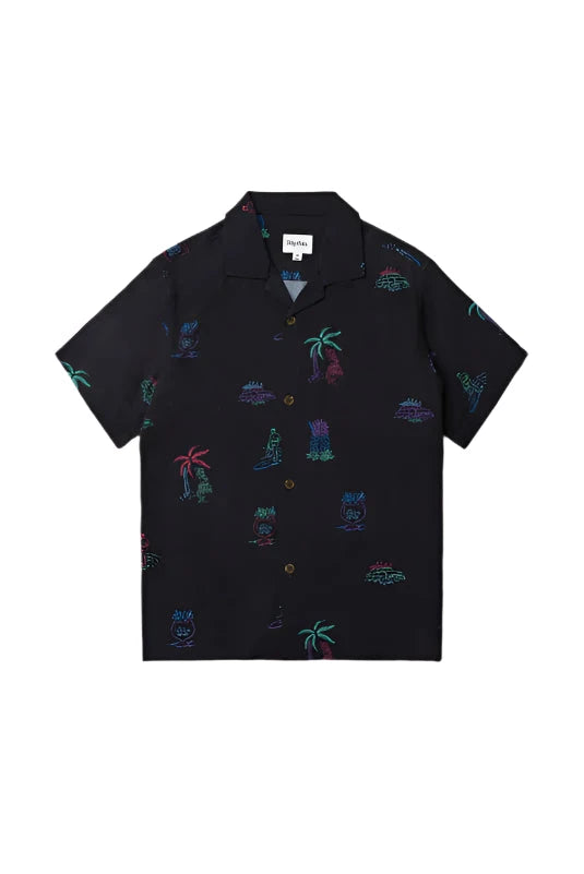 RHYTHM Vibes Button-Up Shirt Black Men's Short Sleeve Button Up Shirts Rhythm