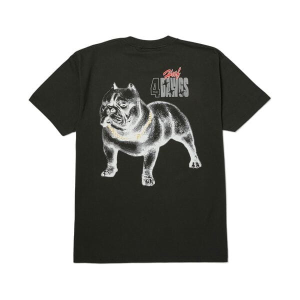 HUF 4 The Dawgs T-Shirt Vintage Black Men's Short Sleeve T-Shirts Huf