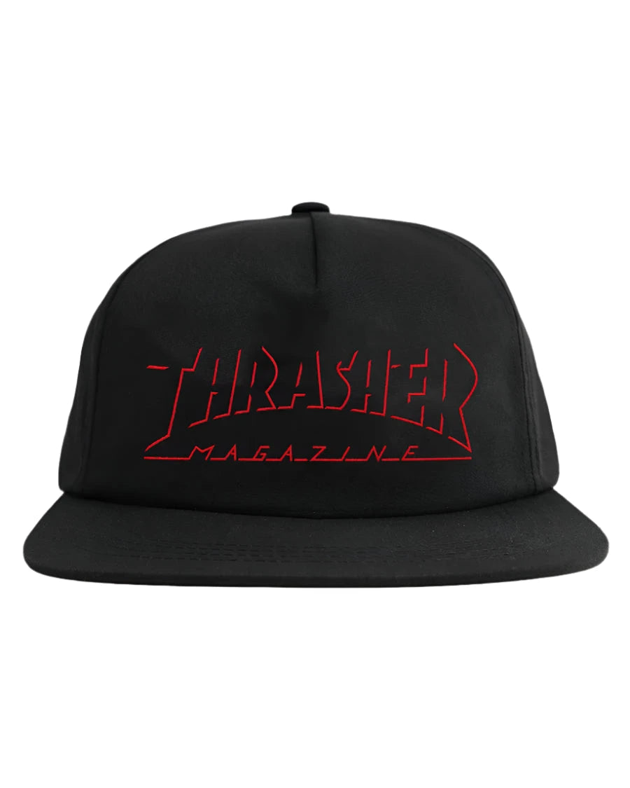 THRASHER Shadow Mag Logo Snapback Hat Black Men's Hats Thrasher
