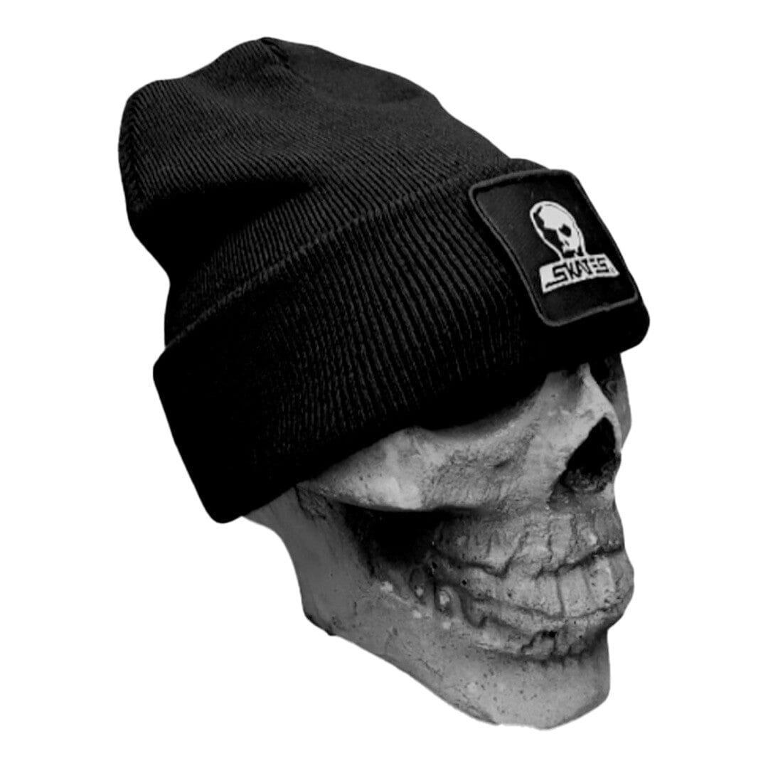 SKULL SKATES Logo Patch Beanie Black Men's Beanies Skull Skates